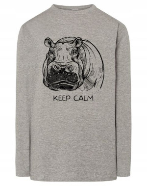 Longsleeve męski nadruk hipopotam KEEP CALM r.M