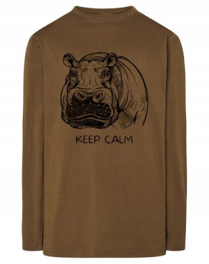 Longsleeve męski nadruk hipopotam KEEP CALM r.S