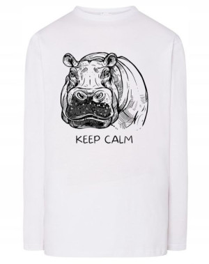 Longsleeve męski nadruk hipopotam KEEP CALM r.XXL