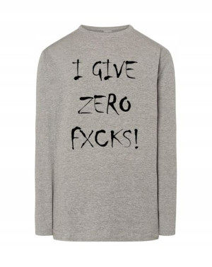 Longsleeve męski nadruk I GIVE ZERO FXCKS r.L