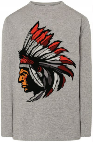Longsleeve męski nadruk Indianin Modny Rozm.4XL