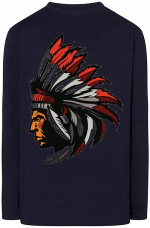 Longsleeve męski nadruk Indianin Modny Rozm.5XL