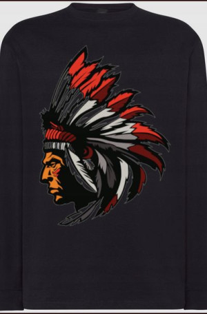 Longsleeve męski nadruk Indianin Modny Rozm.M