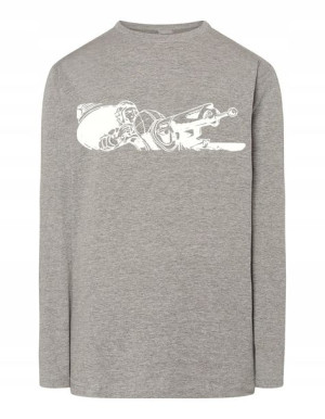 Longsleeve męski nadruk KARABIN DZIAŁKO r.XL