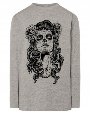 Longsleeve męski nadruk kobieta CZASZKA r.M