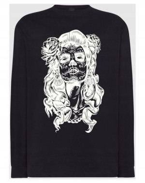 Longsleeve męski nadruk kobieta CZASZKA r.S