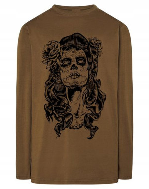 Longsleeve męski nadruk kobieta CZASZKA r.XS