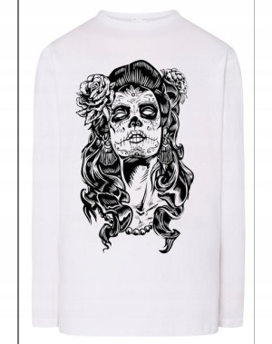Longsleeve męski nadruk kobieta CZASZKA r.XXL