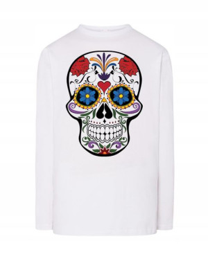 Longsleeve męski nadruk kolorowa CZASZKA r.L