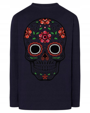 Longsleeve męski nadruk kolorowa czaszka r.XXL