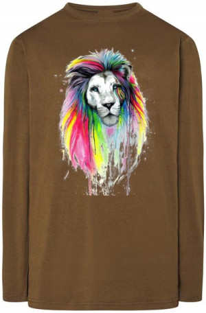 Longsleeve męski nadruk Kolorowy LewModny Rozm.3XL