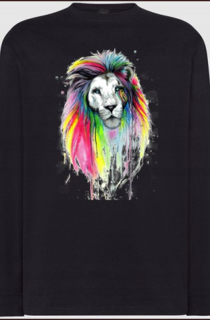 Longsleeve męski nadruk Kolorowy LewModny Rozm.5XL