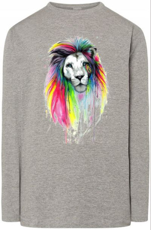 Longsleeve męski nadruk Kolorowy LewModny Rozm.L