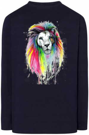 Longsleeve męski nadruk Kolorowy LewModny Rozm.XL