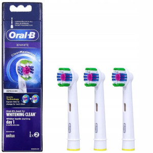 3x Oryginalna Główka Końcówka Wkład Oralb 3d White
