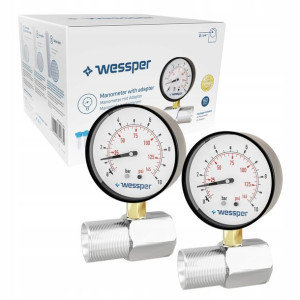 2x Ciśnieniomierz Manometr Filtracji Wstępnej 3/4