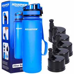 Butelka Aquaphor City 500ml + 5 filtrów niebieska