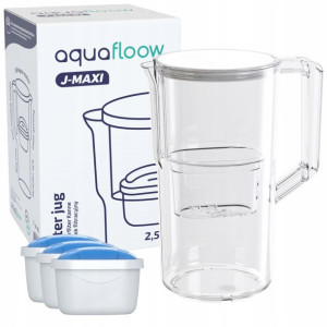 Dzbanek Do Wody Aquafloow 2,5l 3x Wkład Magnezowy