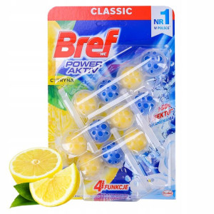 Kulki do WC Bref Power Aktiv Cytryna Lemon 3x50g