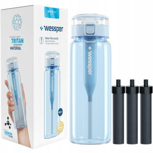 Butelka Filtrująca Na Wodę 680ml Tritan + 3x Wkład