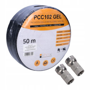 Kabel Koncentryczny Cu Żel 50m +2x Wtyk Fypu F 6,8