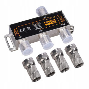 Splitter Antenowy 3 Ways Libox + 4x Wtyk F 6,8mm