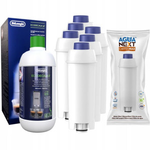 6x FILTR WODY + DeLonghi ODKAMIENIACZ 500ml ZESTAW