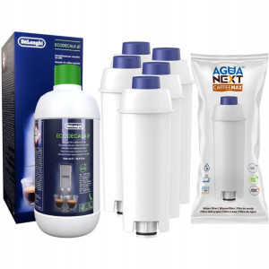 5x FILTR WODY + DeLonghi ODKAMIENIACZ 500ml ZESTAW