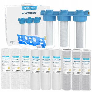 Filtr Wody Korpus Zestaw 3-stopniowy 1 Cal+filtry