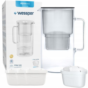Dzbanek Szklany Wessper Czarny + 4 Filtry Do Brita