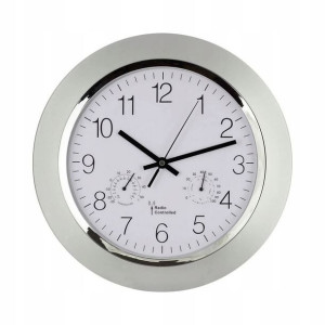 Zegar ścienny sterowany radiowo temperatura 34cm