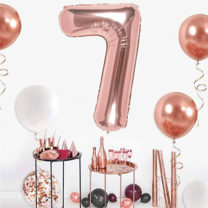 Balon Foliowy Cyfra 7 Rose 100cm