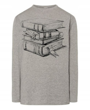 Longsleeve męski nadruk Książki Rozm.S