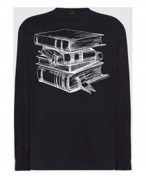Longsleeve męski nadruk Książki Rozm.S