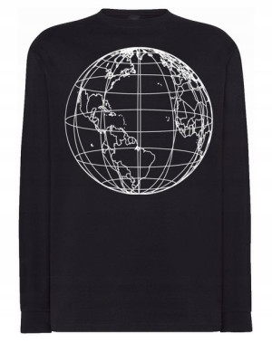 Longsleeve męski nadruk kula globus Ziemia r.5XL