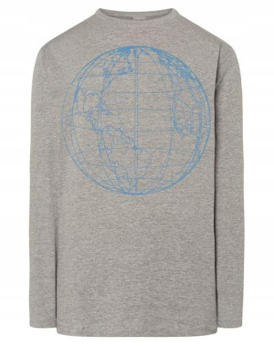 Longsleeve męski nadruk kula globus Ziemia r.L