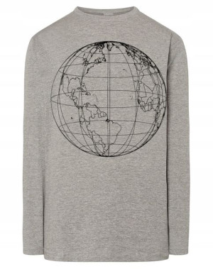 Longsleeve męski nadruk kula globus Ziemia r.XL