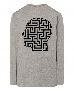 Longsleeve męski nadruk Labirynt Głowa r.3XL