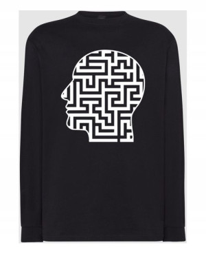 Longsleeve męski nadruk Labirynt Głowa r.5XL