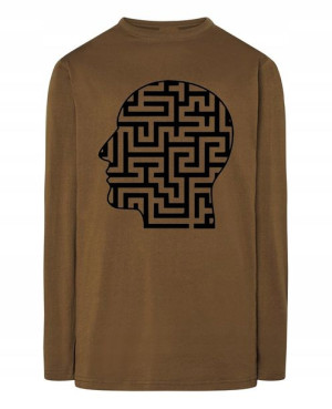 Longsleeve męski nadruk Labirynt Głowa r.XS