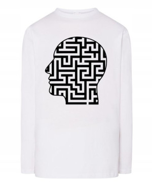Longsleeve męski nadruk Labirynt Głowa r.XS