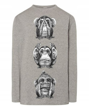 Longsleeve męski nadruk Małpa Rozm.5XL