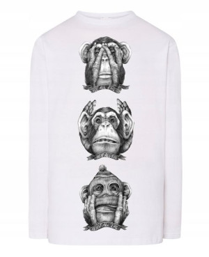 Longsleeve męski nadruk Małpa Rozm.M