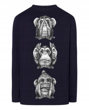 Longsleeve męski nadruk Małpa Rozm.S