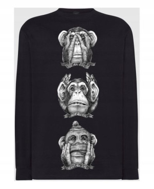 Longsleeve męski nadruk Małpa Rozm.S