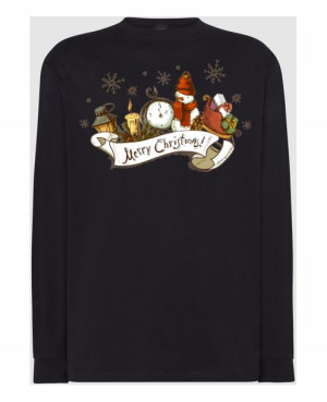 Longsleeve męski nadruk Merry Christmas Rozm.XS