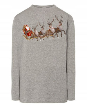 Longsleeve męski nadruk Mikołaj i Renifery R.4XL