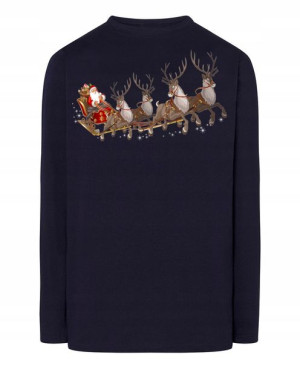 Longsleeve męski nadruk Mikołaj i Renifery R.S