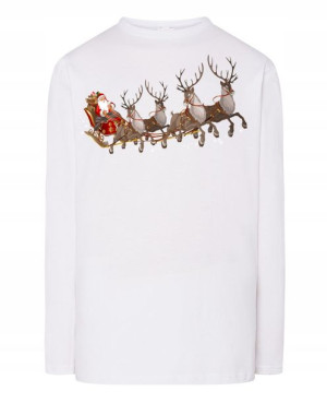 Longsleeve męski nadruk Mikołaj i Renifery R.XL