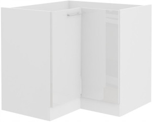 Szafka narożna biała 89x89 stojąca. Biały Połysk